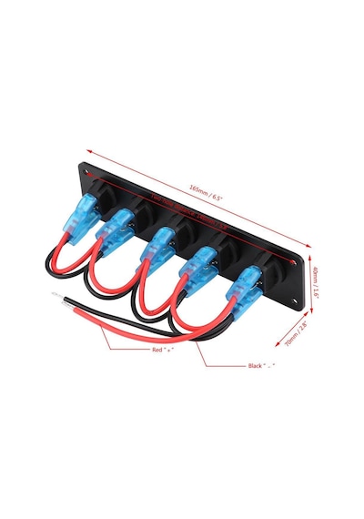5'li ON-OFF Sarı Nokta Işıklı Anahtar Switch Panel 12V-24V