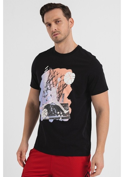 Nike Air Jordan Brand Graphic Ss Crew Grafik Baskılı Erkek Tişört Siyah Siyah