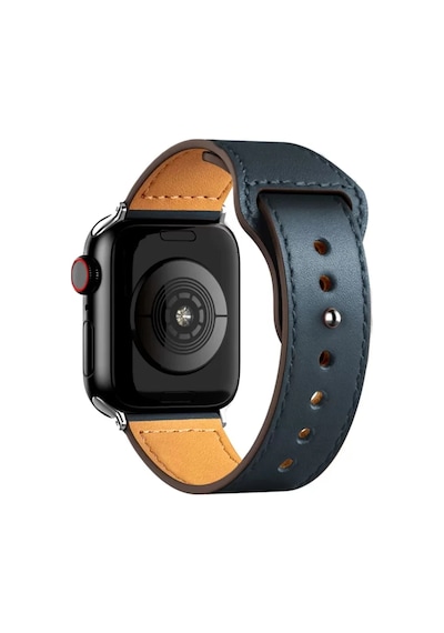 Newface Apple Uyumlu Watch 38mm Kr415 Luaz Deri Kordon - Lacivert - Özel Seri 8683140582609