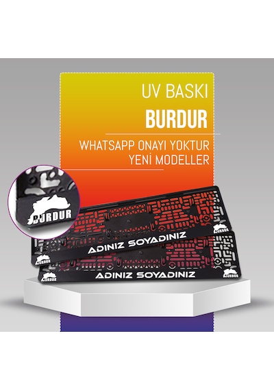 Burdur Plakalık, 2 Adet Premium Uv Baskı, Plakalıkhane