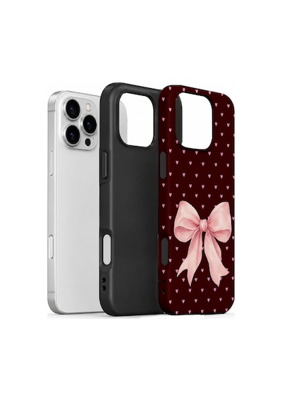Velvoria Valestra Blush Heart Bow Apple Apple iPhone Uyumlu 16 Pro Max Darbe Korumalı Kılıf Valestra Select - Blush Heart Bow