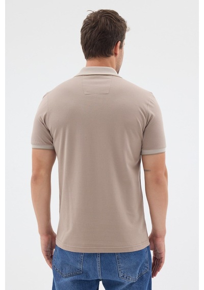 Camel Polo Yaka Pike Kısa Kol Slim Fit %100 Pamuk Tişört 1011260171