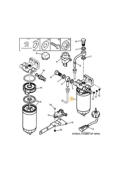 Mazot Filtre Elemanı Bos Boxer Peugeot 1901.58