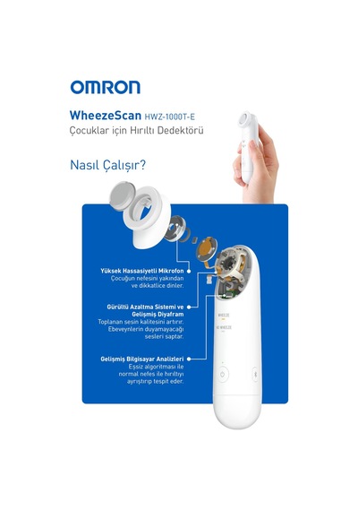 Omron Wheezescan Çocuklar İçin Hırıltı Dedektörü Hwz-1000t-e