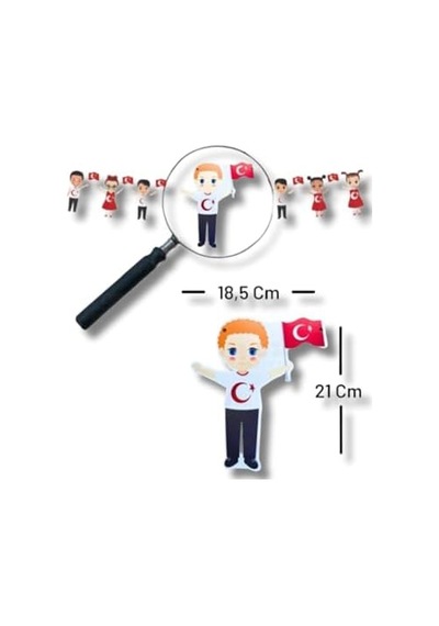 23 Nisan Süsleri 23 Nisan Hediyeleri Çocuklu Dekoratif Banner Süsleme 3 Metre Led 165 Cm