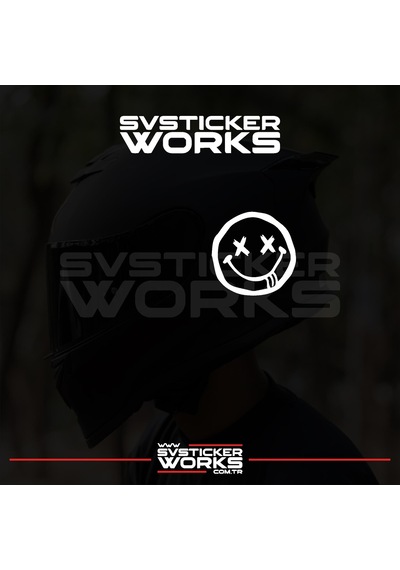 Smile Yazılı Kask Sticker Tüm Kasklar Uyumlu Tek Yön 1 Adet Beyaz