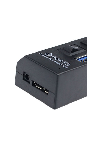USB 3.0 Çoklayıcı Çoğaltıcı Hub 4 Port Adaptörlü On/Off Anahtarlı