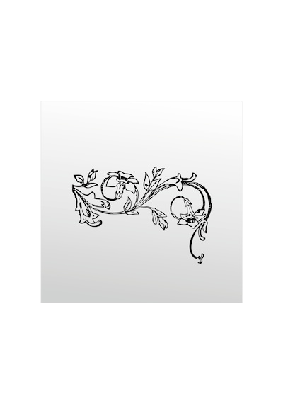 Folyo Sticker Çiçek Deseni Adkpquy341 70cm Uzunluk Siyah
