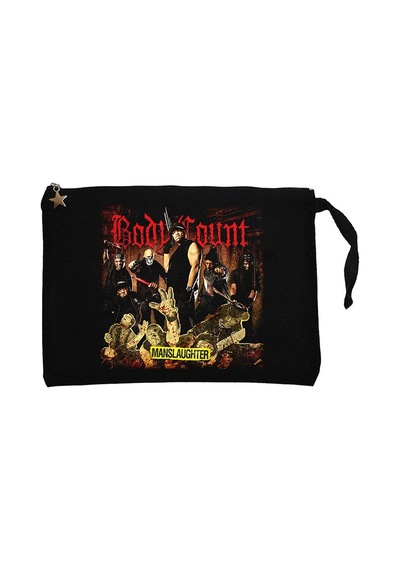 Body Count Manslaughter Siyah Clutch Astarlı Cüzdan / El Çantası Siyah
