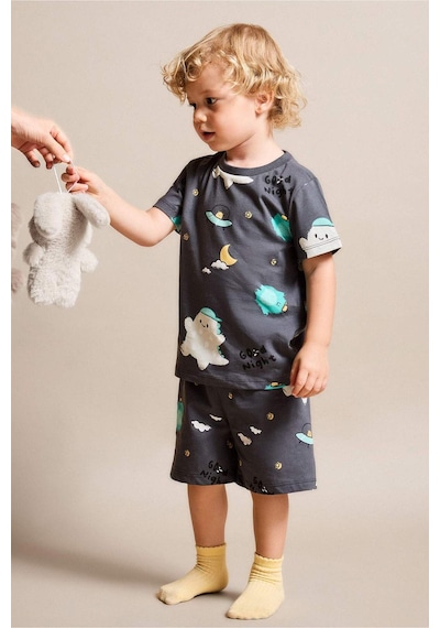 Defacto Desenli 2li Antrasit Pijama Takımı Erkek Bebek H8216a526hsar148 Antrasit-ar148