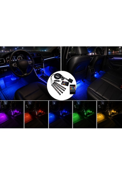 Oto Rgb İç Ambiyans Ledi Ayak Altı Led 12 Led Ayak Altı Aydınlatma Rgb