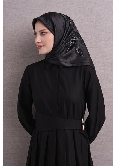 Armine Saf İpek Sura Eşarp 9617d 80 Bakır Kahve