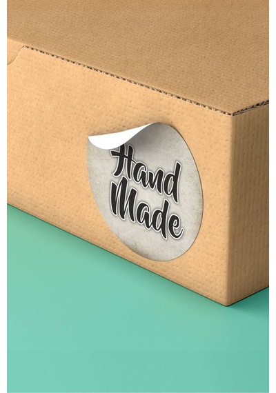 Hand Made Gri Eskitme Sticker 3x3cm St2355 Çok Renkli