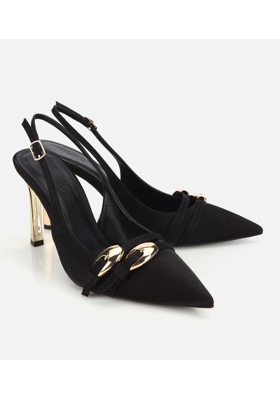 Hotiç Kadın Siyah Gold Detaylı Arkası Açık Stiletto 01ayh320870a100 01ayh320870a100 Siyah