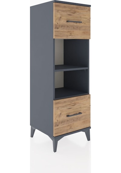 Hyperion Dolap 2 Raflı 2 Çekmeceli 44x44x134 Antrasit-çam Antrasit