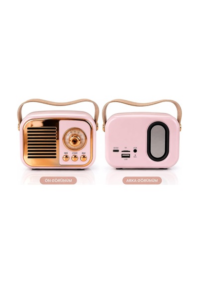 Retro Tasarım Bluetooth Hoparlörlü Radyo Taşınabilir Kablosuz Müzik Çalar, Usb/aux/tf Kart Destekli 85022779