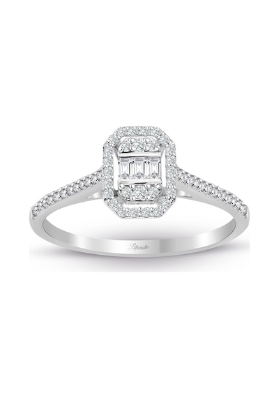 Modern Tasarım 0.25 Ct Baget Kare Tektaş Yüzük