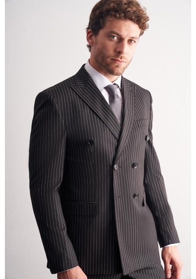 İmza Siyah Kırlangıç Yaka Çizgili Kruvaze 6 Drop Slim Fit Tam Astar Esnek Takım Elbise 1001255153 İmza Siyah Kırlangıç Yaka Çizgili Kruvaze 6 Drop Slim Fit Tam Astar Esnek Takım Elbise 1001255153