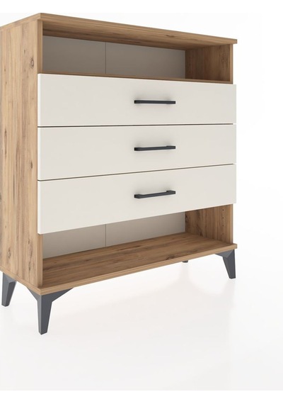 Arges Şifonyer Tek Raflı 3 Çekmeceli 88x30x96 Çam-aytaşı Atlas Çam