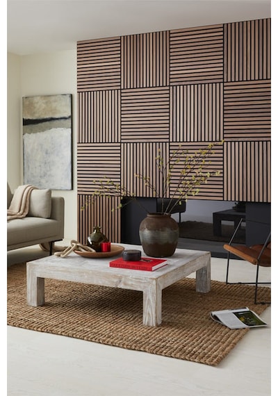 Atlantik Çam 40x40cm Yeni Nesil Akustik Ahşap Duvar Paneli