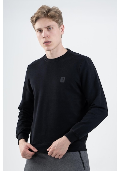 Maraton Sportswear Regular Erkek Bisiklet Yaka Takma Kol Basic Lacivert Sweatshirt 21796-lacivert