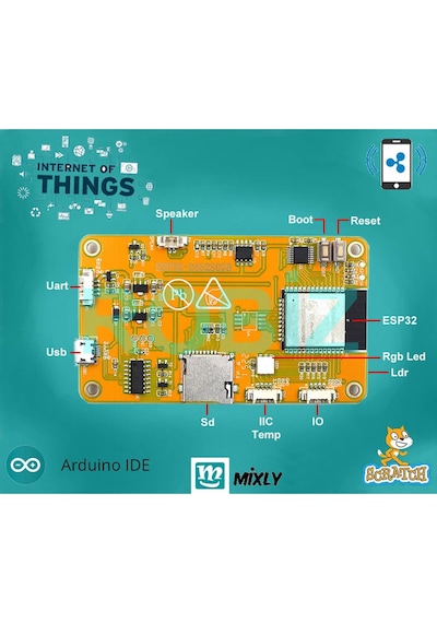 Esp32-2432s028r 2.8 İnch Rezistif Dokunmatik Tft Lcd Modül 240x320 Pixel Rgb Led Ldr Usb Uart Io