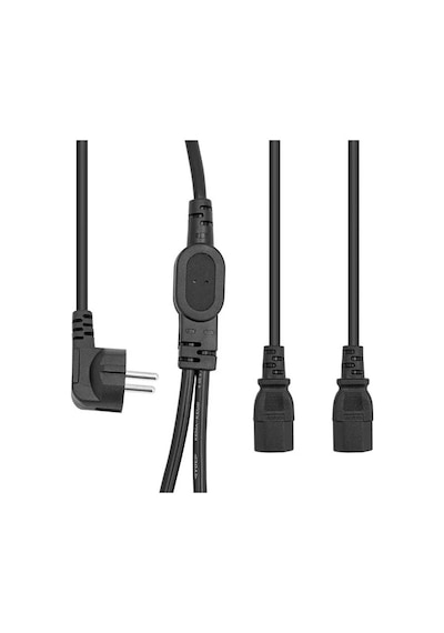 Powermaster Pm-17972 Çift Güç Çıkışlı 1.8 Metre Pc Power Kablosu Dişi Iec C13 Ac220v Tek Priz