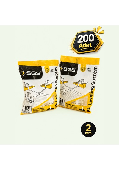 Seviye Tespit Klipsi 2 Mm 200 Adet Seramik Fayans Eşitleme Sistemi Derz Ayar Aparatı -
