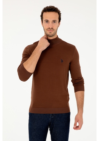 U.S. Polo Assn. Erkek Slim Fit Yarım Boğazlı Kahverengi Basic Kazak 50293499-VR029 U.S. Polo Assn. Erkek Slim Fit Yarım Boğazlı Kahverengi Basic Kazak 50293499-VR029