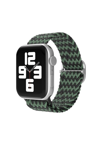 Drnds Newface Apple Uyumlu Watch 38mm Star Kordon - Zigzag Yeşil-siyah