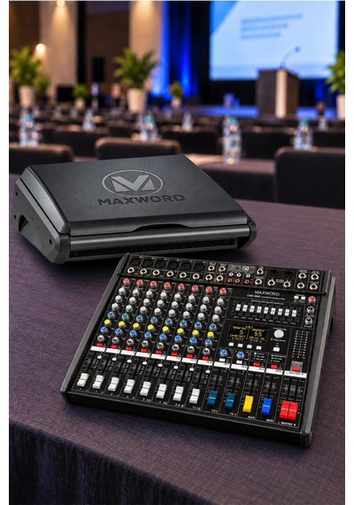 Maxword Cms 600-3 Mixer 8 Kanal Analog Kompakt Power Mikser