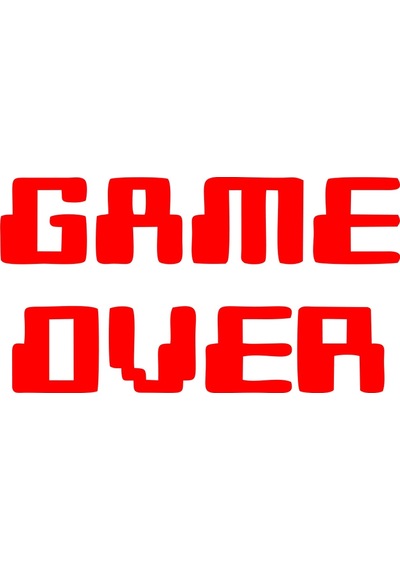 Game Over Araba Sticker 17x17 Cm Kırmızı