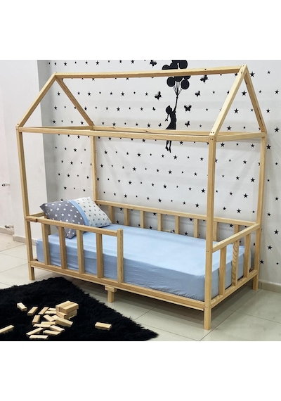 Markaawm Montessori Yatak Doğal Çam Ahşap Karyola Melis