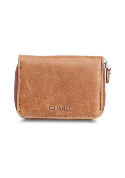 Guard Antik Taba Mini Bozuk Paralıklı Hakiki Deri Cüzdan Erkek / Kadın P2269 Taba