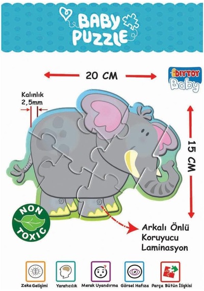 1703 Diytoy Baby Puzzle-Benim İlk Hayvanlar