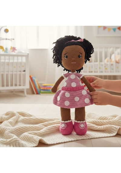 Amigurumi Oyuncak Bebek El Örgüsü 37 Cm Çok Renkli