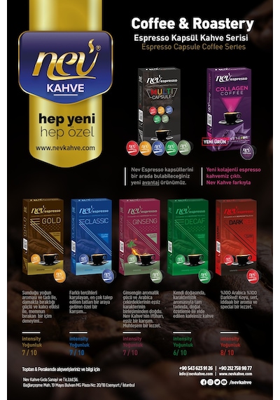 Nev Kahve DarkRed Kapsül Kahve 5x10 5 Kutu Nespresso Uyumlu 50 Kapsül