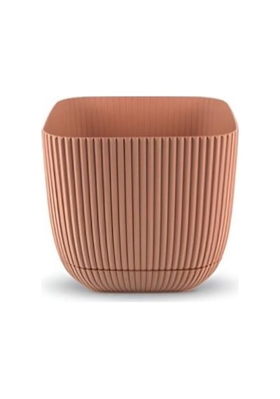 Omnipazar Krs-384 Dekoratif Plastik Mercan Kare Saksı 4 Litre No 4 Soft Pembe