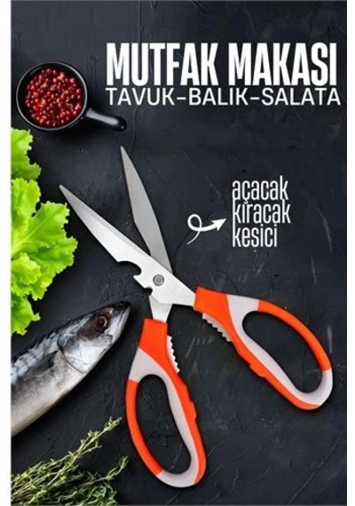 Mutfak Makası - Tavuk Kesme Makası Balık Temizleme Makası Salata Hazırlama Makası