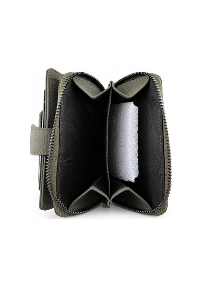 Alphaclub Bag Kadın Çok Bölmeli Kartlıklı Çıtçıt Kapamalı Cüzdan Model 461 Haki