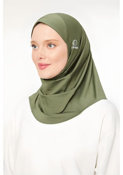 Melodi Scarf Kadın Tesettür Hijab Deniz Havuz Spor Uyumlu Bone Haki Haki
