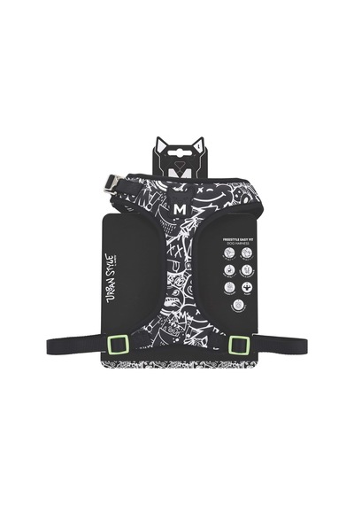 M-pets Urban Style Black/white Easy Fit Köpek Göğüs Tasması Xs Çok Renkli