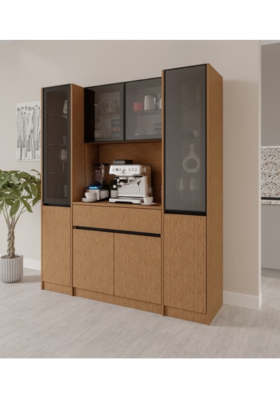 Bambu Maxi Komple Mdf Led Aydınlatmalı Kahve Köşesi Bambu Maxi Komple Mdf Led Aydınlatmalı Kahve Köşesi