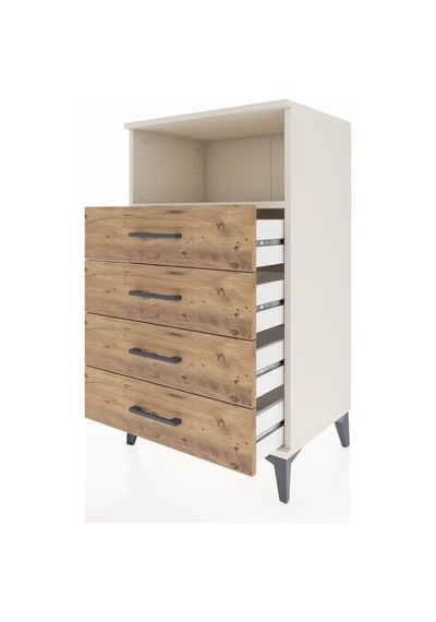 Hyperion Komodin Tek Raflı 4 Çekmeceli 60x44x106 Aytaşı-çam Aytaşı