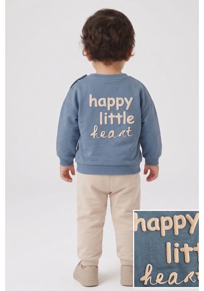 Mackays Erkek Bebek Happy Little İki İplik Eşofman Takım Mavi