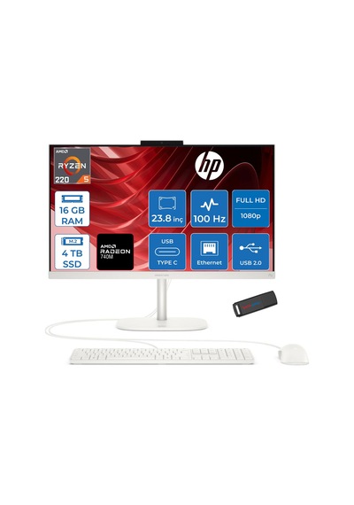 HP OmniStudio CHV0000NTF04 Ryzen 5 220 16 GB 4 TB SSD 23.8" Free Dos AIO Masaüstü Bilgisayar