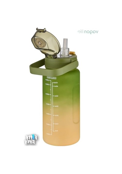 1500 Ml Motivasyon Matarası - Çift Renk Ve Pipetli