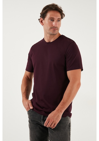 Buratti Pamuklu Regular Fit Bisiklet Yaka Erkek T Shirt 59020204 Vişne