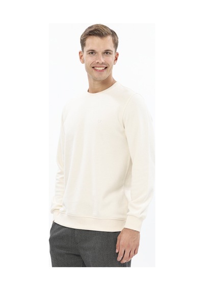 Erkek Kadife Sweatshirt 252209002.kdfoyr Ekru
