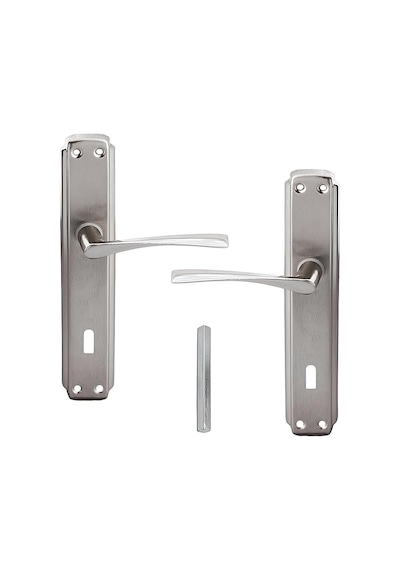 Ayrex İç Dış Ahşap Pvc Metal Çelik Kapısı Tutamağı Oda Kapı Kolu Nikel Sağa Sola Uygun 1 Takım İç/dış